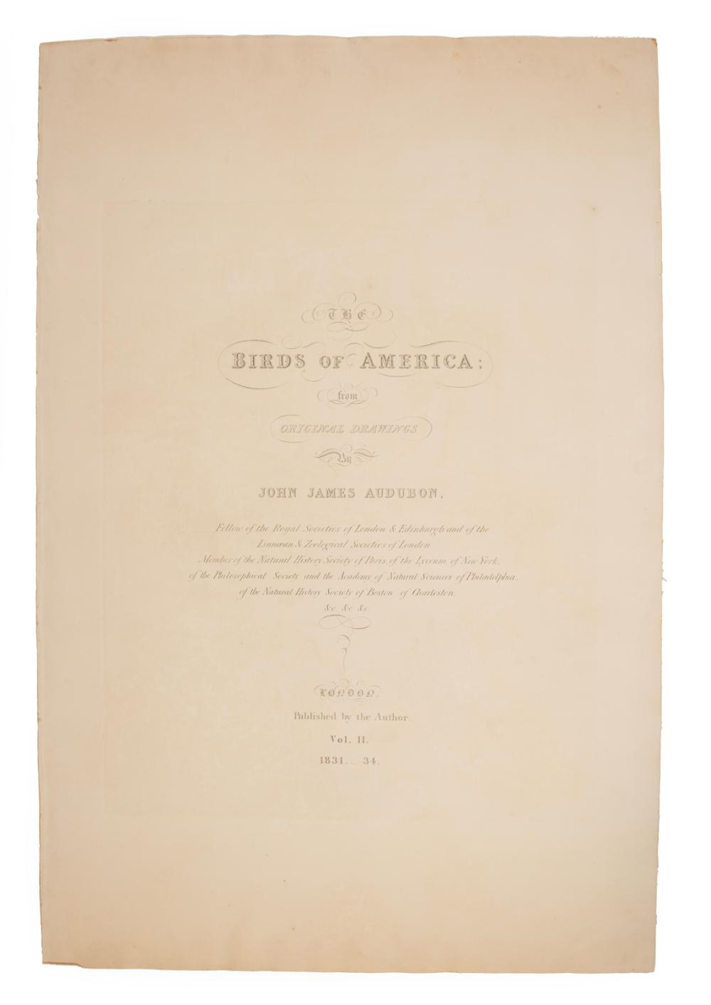 JOHN JAMES AUDUBON TITLE