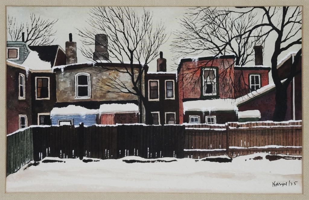 JOHN KASYN, WATERCOLOR, WINTER