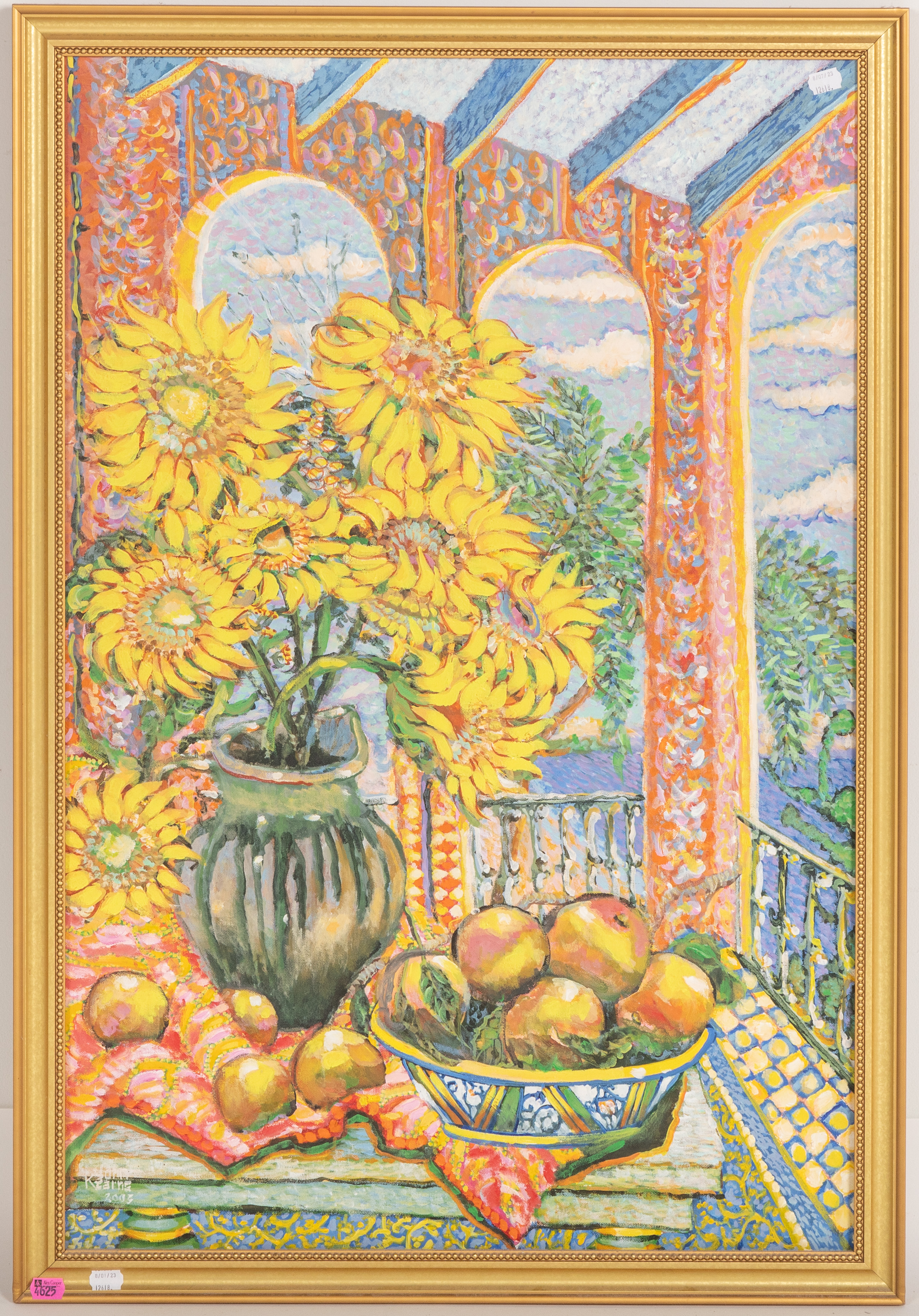 JOHN KEARNS. SUNFLOWERS, OIL Oil on