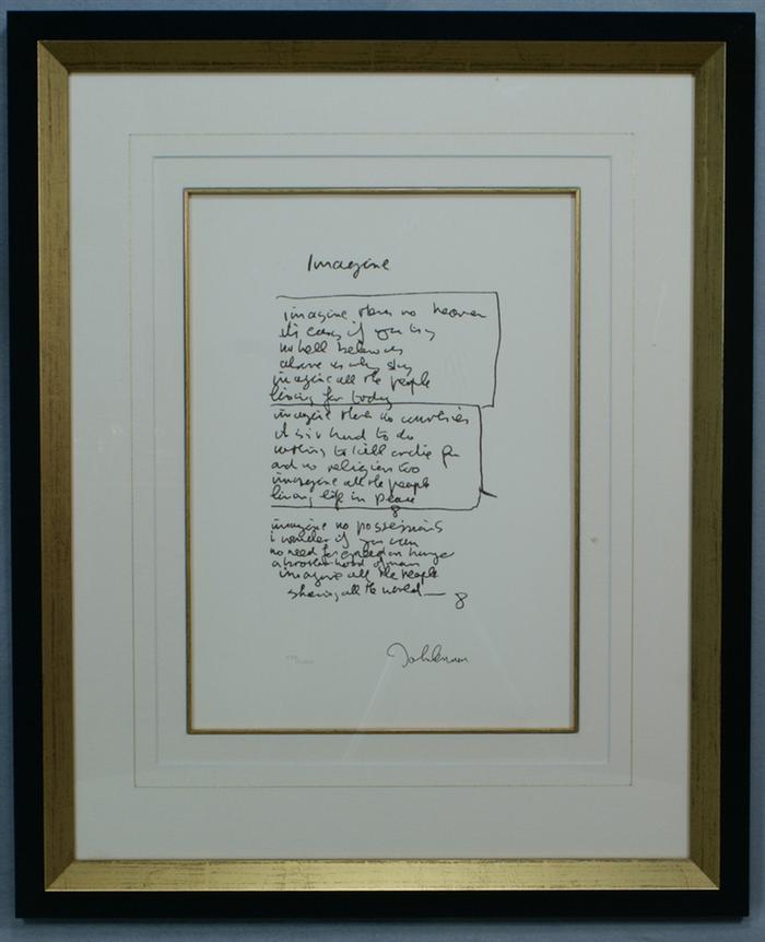 John Lennon, "Imagine Lyric", LE