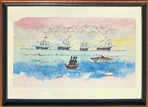 JOHN LOCHTEFELD GOUACHE AND PEN