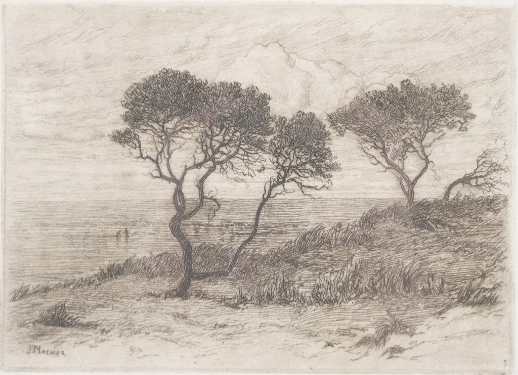 JOHN MATHER LANDSCAPE ETCHINGFramed