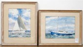JOHN MOLL, SAILBOATS AT SEA, P
