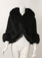 John Moore black fox-trimmed s