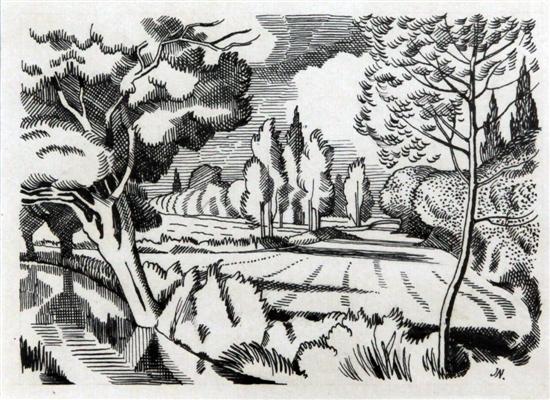 John Nash RA (1893-1977) pen and