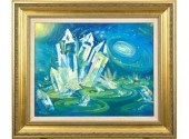 John Nesta oil on canvas, blue