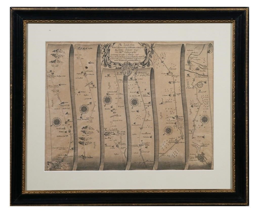 JOHN OGILBY, ESSEX ROAD MAP,