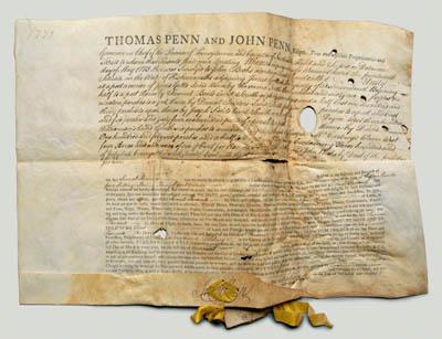 John Penn 1773 land grant,