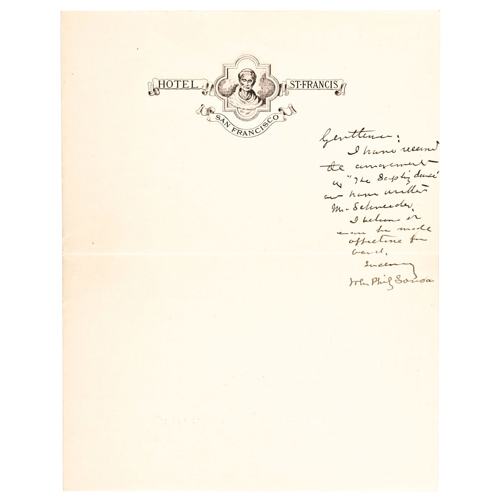 JOHN PHILIP SOUSA AUTOGRAPH