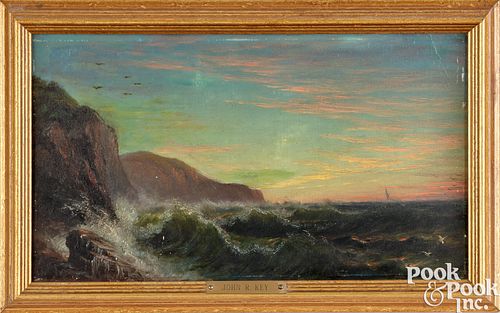 JOHN ROSS KEY, OIL ON BOARD COASTAL