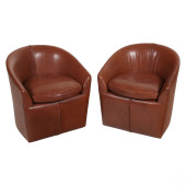 JOHN SALADINO PAIR BROWN LEATH