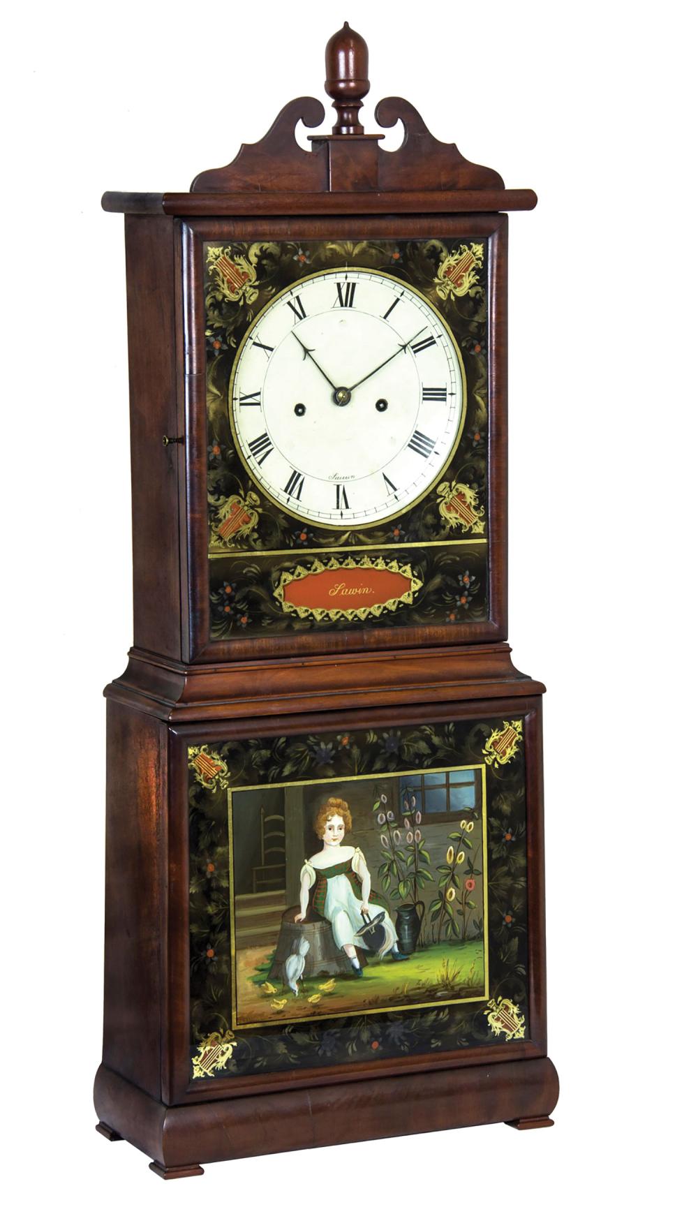 JOHN SAWIN MAHOGANY SHELF CLOCKFine