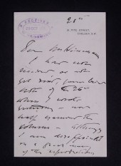 JOHN SINGER SARGENT LETTER TO