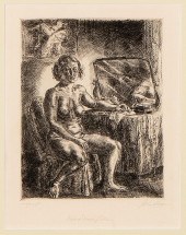 JOHN SLOAN, NUDE AT DRESSING T
