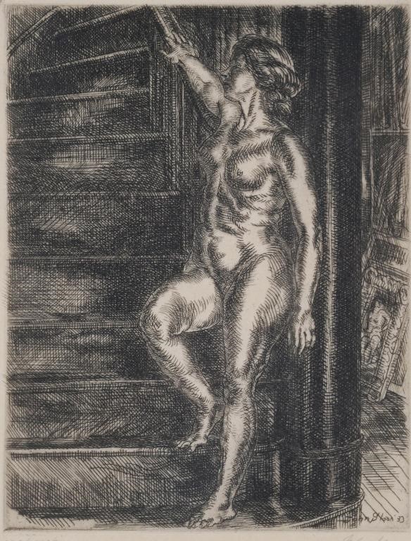 JOHN SLOAN  "NUDE STANDING ON