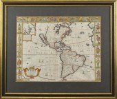 JOHN SPEED 17TH C. MAP, AMERIC