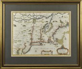 JOHN SPEED 17TH C. MAP, NEW EN