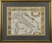 JOHN SPEED 17TH C. MAP, ITALY.