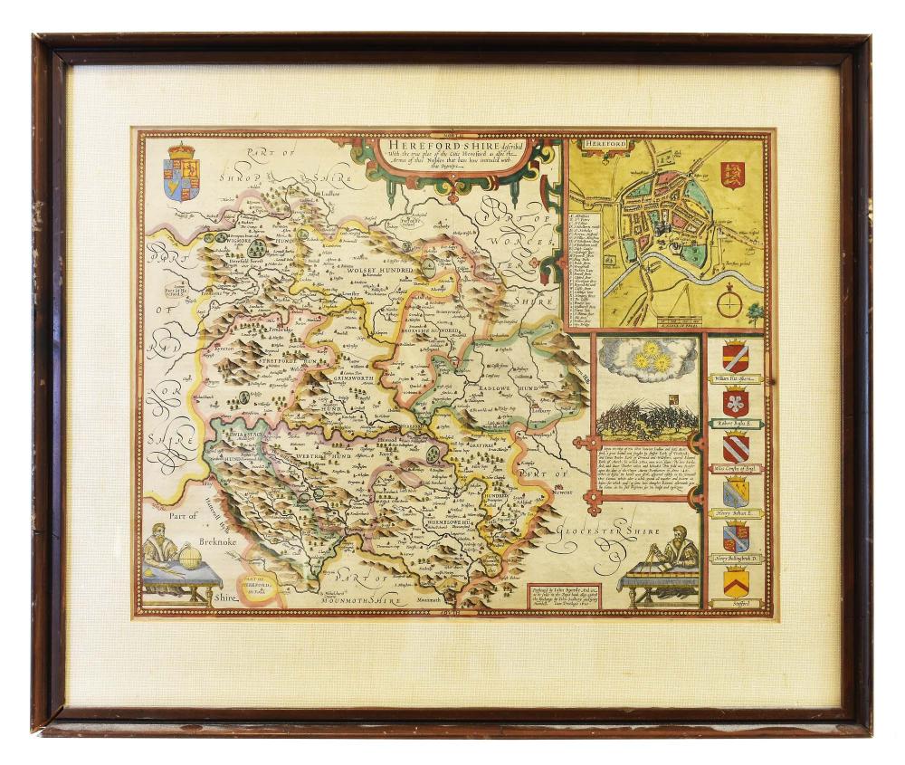 JOHN SPEED MAP OF HEREFORDSHIRE
