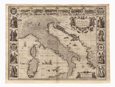 John Speed map of Italy, 1626,
