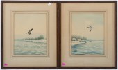 JOHN SUDY. A PAIR OF FRAMED WA