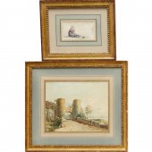 JOHN VARLEY, (2) WATERCOLOR PA