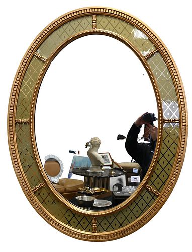 JOHN WIDDICOMB OVAL MIRROR,
