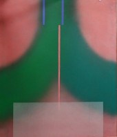 JOHN WOOD, GREEN AND RED, OIL