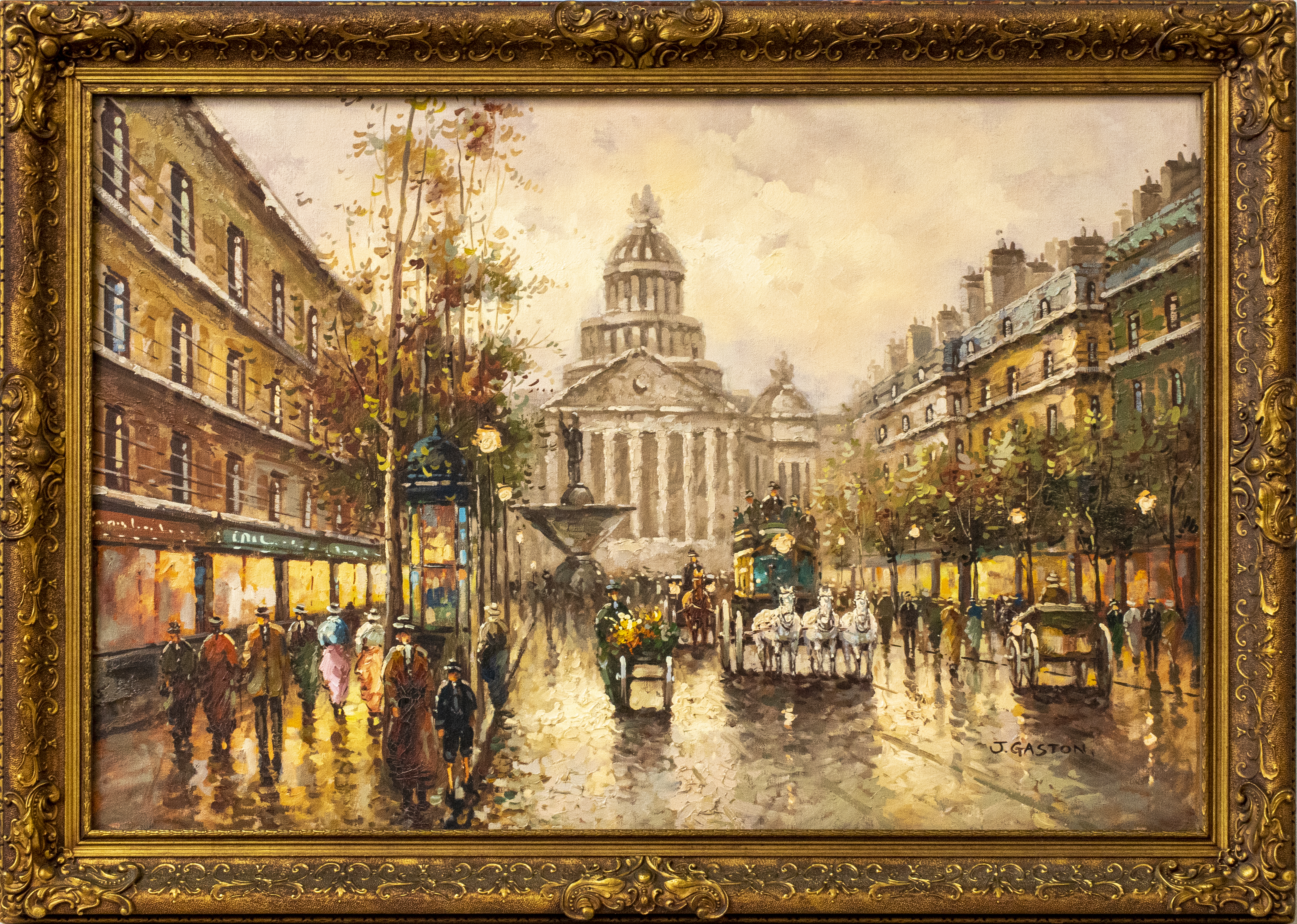 JOHNNY GASTON PARISIAN SCENE OIL ON