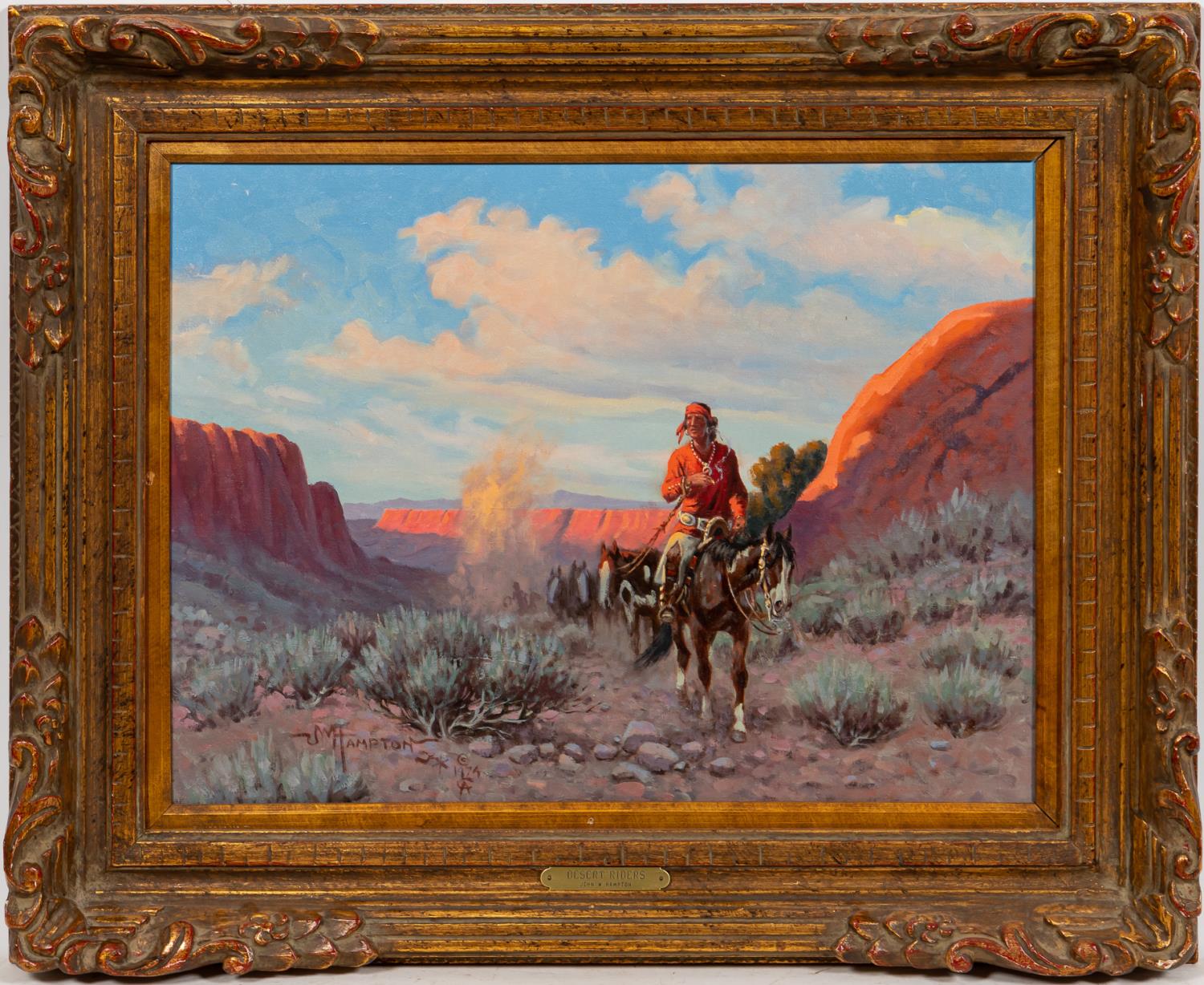 JOHNNY HAMPTON, "DESERT RIDERS" OIL