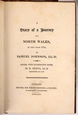 Johnson, Dr. Samuel. A Diary of a