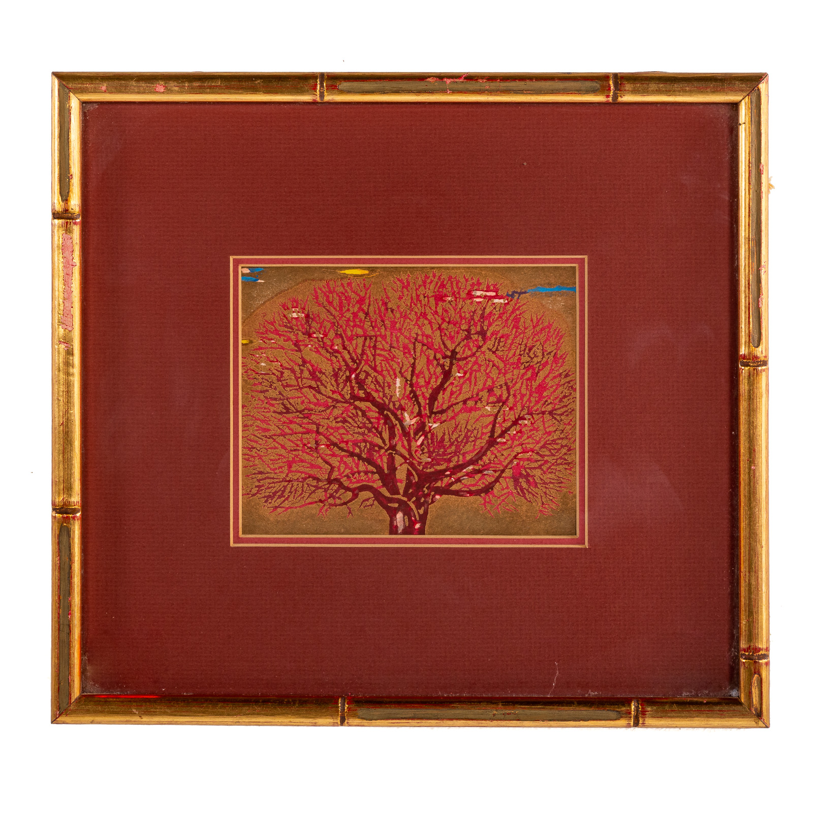 JOICHI HOSHI. RED TREE, WOODCUT