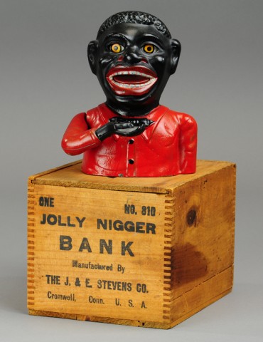 JOLLY 'N MECHANICAL BANK - BLUE BOW