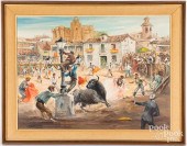JOSE PUENTE OIL ON CANVAS BULL