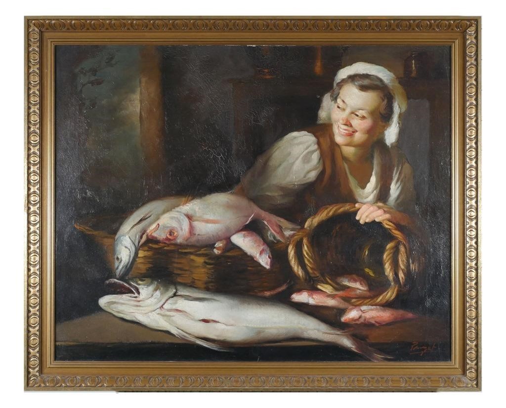 JOSE PUYET, OIL ON CANVAS, WOMAN