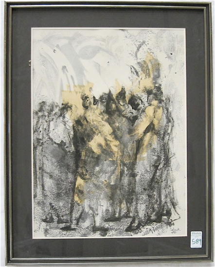 JOSE SALAZA INK WASH ON PAPER