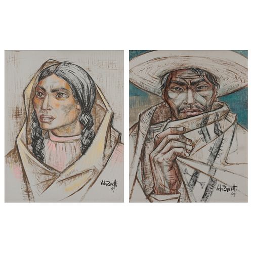 JOSE VELA ZANETTI PAIR OF PORTRAITS