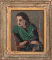JOSEF FLOCH 'SEATED WOMAN' OIL