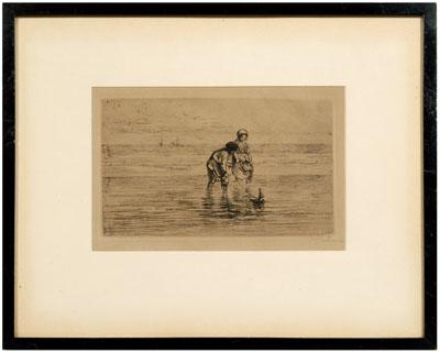 Josef Israels etching (Dutch,