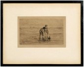 Josef Israels etching (Dutch,