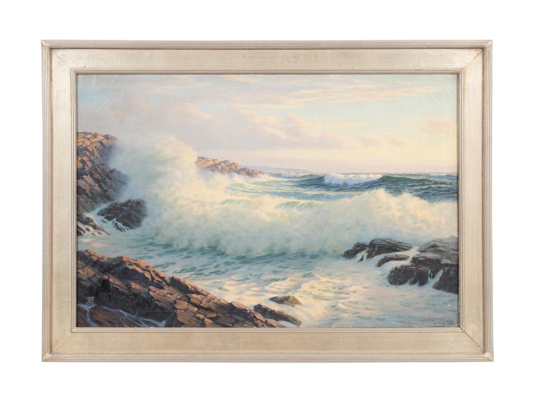 JOSEF M. ARENTZ SEASCAPE OIL ON