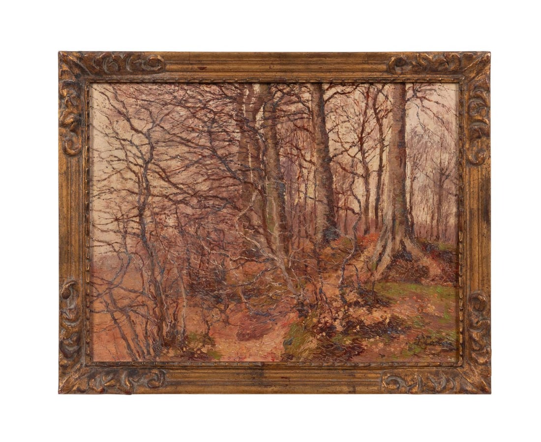 JOSEPH CARON, WINTER LANDSCAPE, OIL