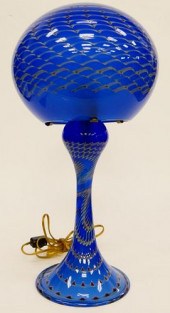 JOSEPH CLEARMAN BLUE ART GLASS