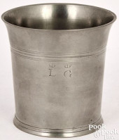 JOSEPH DANFORTH PEWTER BEAKER<