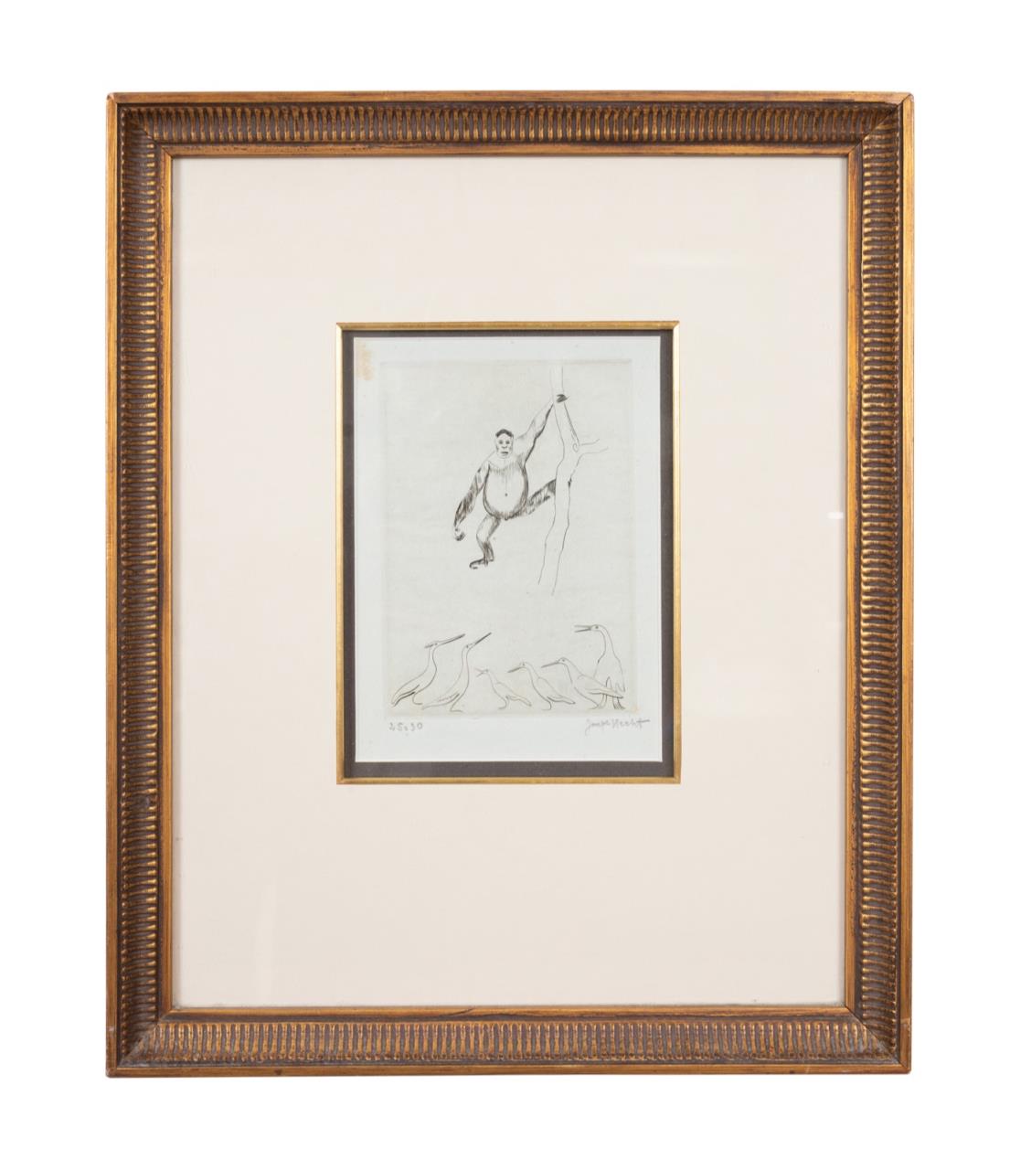 JOSEPH HECHT ETCHING "SINGE ET