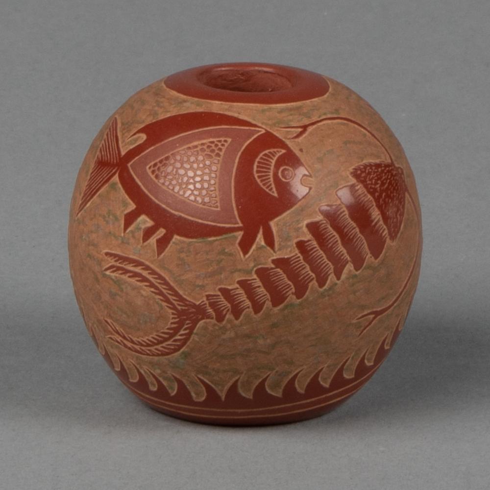 JOSEPH LONE WOLF, SGRAFFITO REDWARE