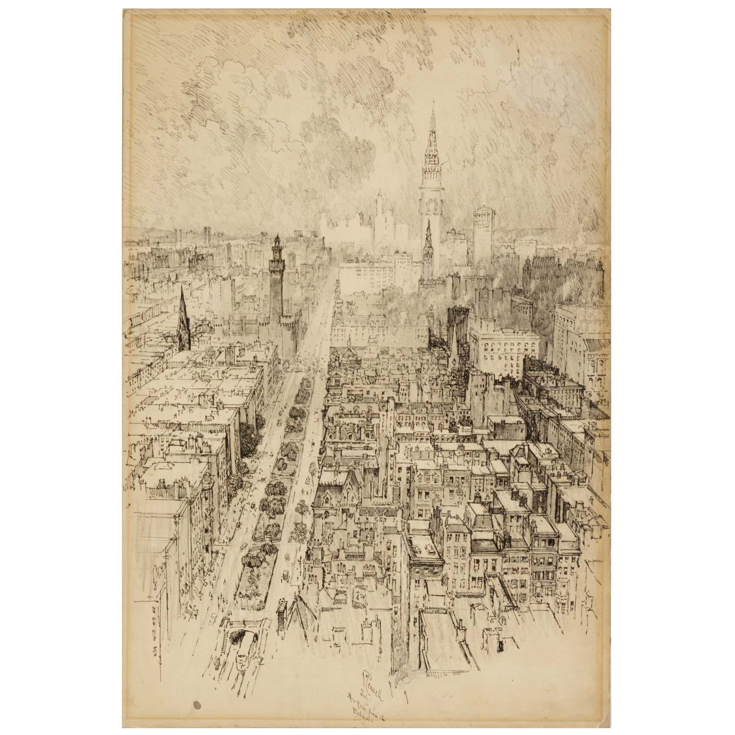 JOSEPH PENNELL, INK AND GRAPHITE
