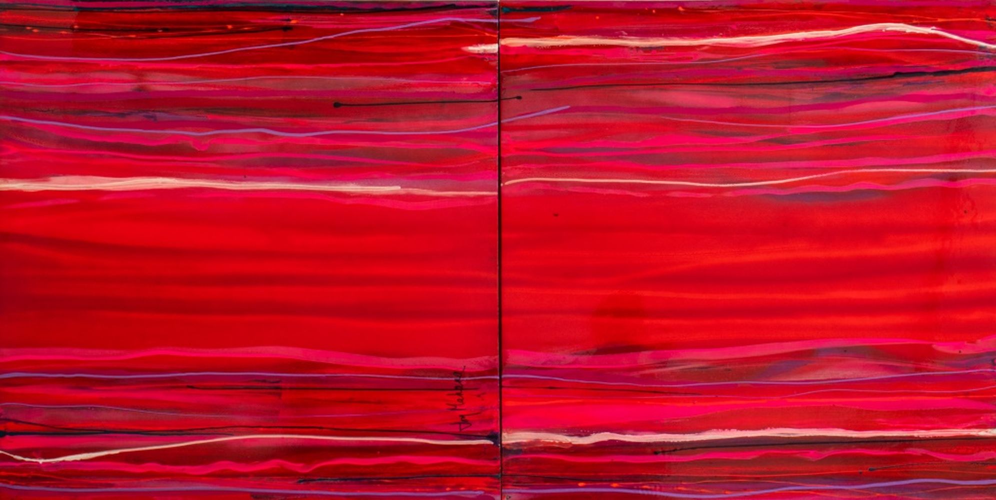 JOY MAHANA ABSTRACT DIPTYCH MIXED