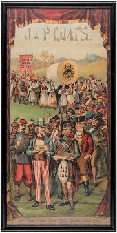 J&P COATS SPOOL COTTON POSTER.