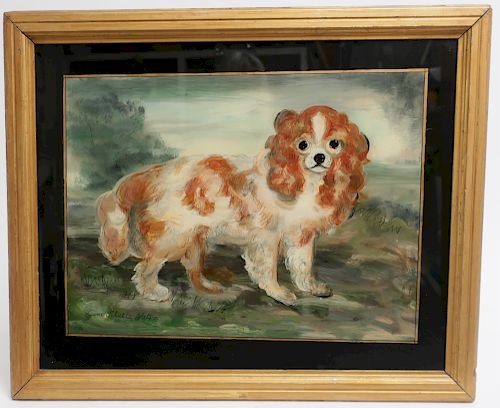 J.S. WATSON "SPANIEL" EGLOMISE ON